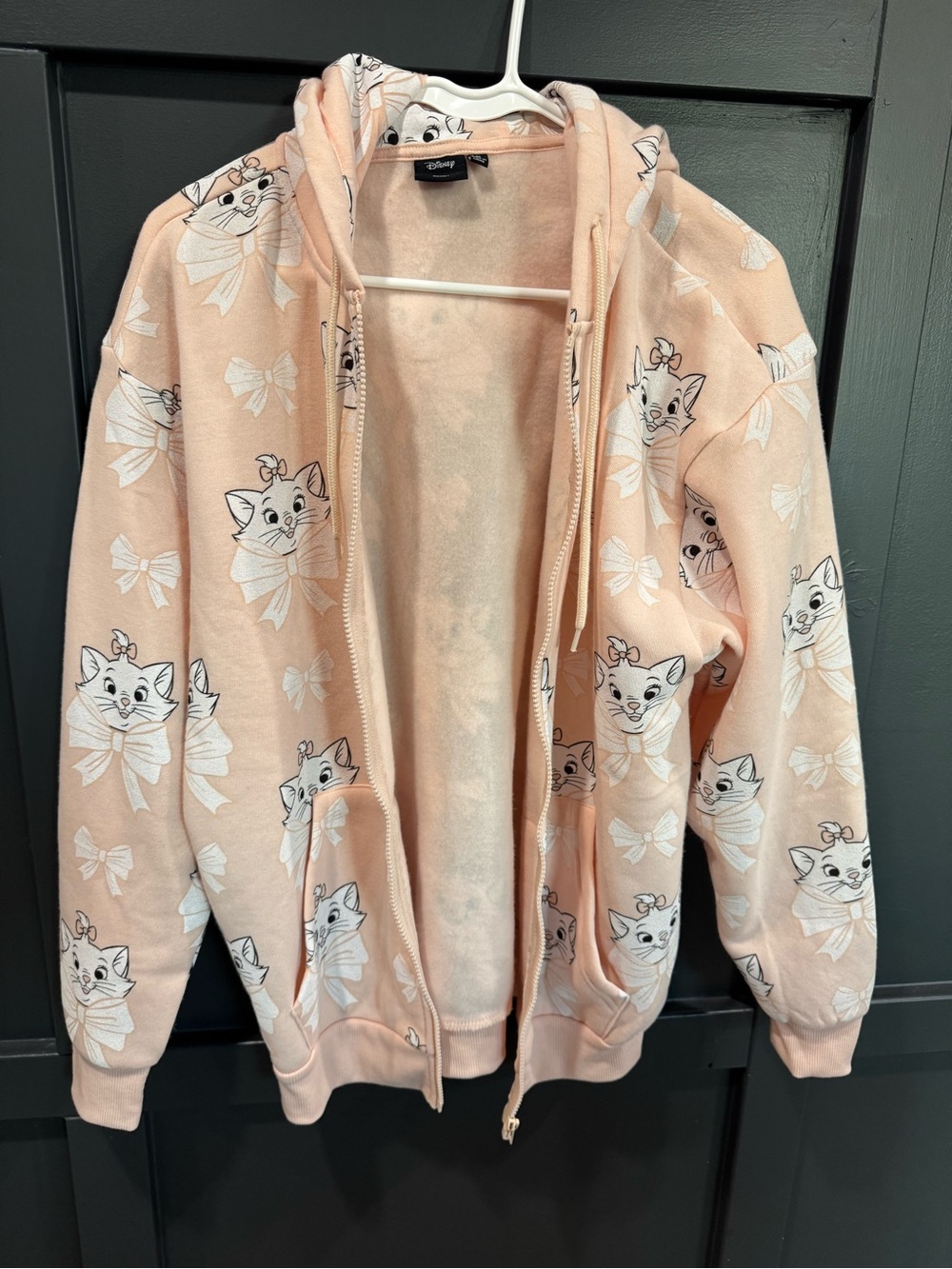 Disney Aristocats Marie Pink All Over Print Zip Hoodie Women’s Medium